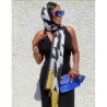 Synthetic silk scarf with houndstooth design
