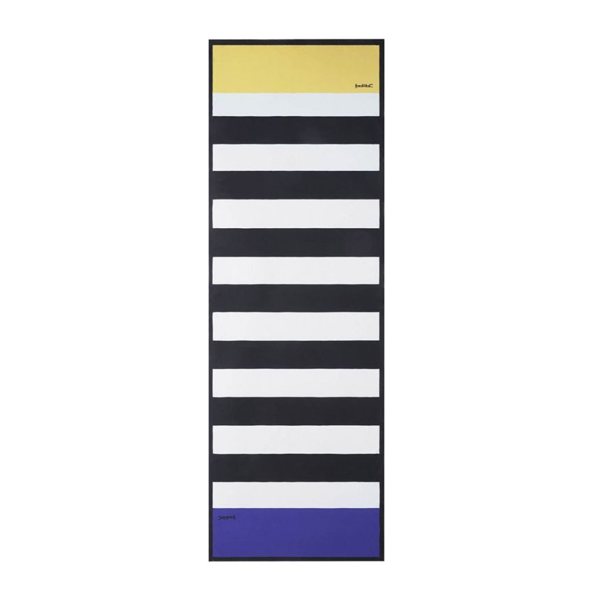 Synthetic silk scarf with stripe design