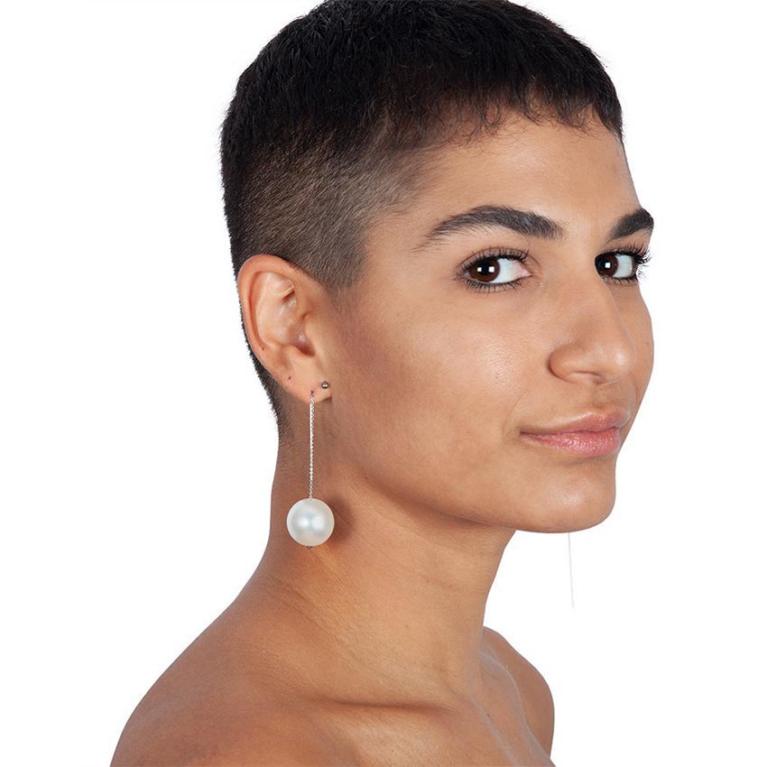 SOFIA MILANI Orecchini Pendenti Donna In Argento 925 - Design A Sfera E Catena, Placcati In Rodio, Ipoallergenici, In Elegante Confezione Regalo