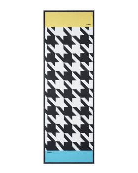 Synthetic silk scarf with houndstooth design