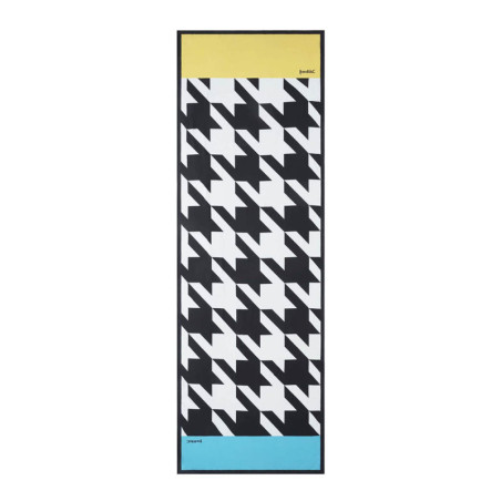 Synthetic silk scarf with houndstooth design