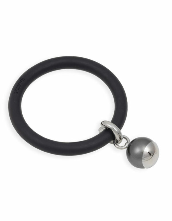 LOVEJOY bracelets in black silicone with interchangeable metallic and pearly Grey sphere – Dampaì
