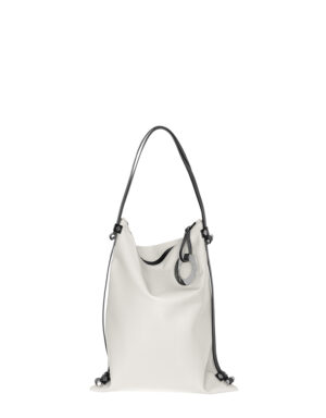 borsa zaino in pelle LILLY Bianco Gesso