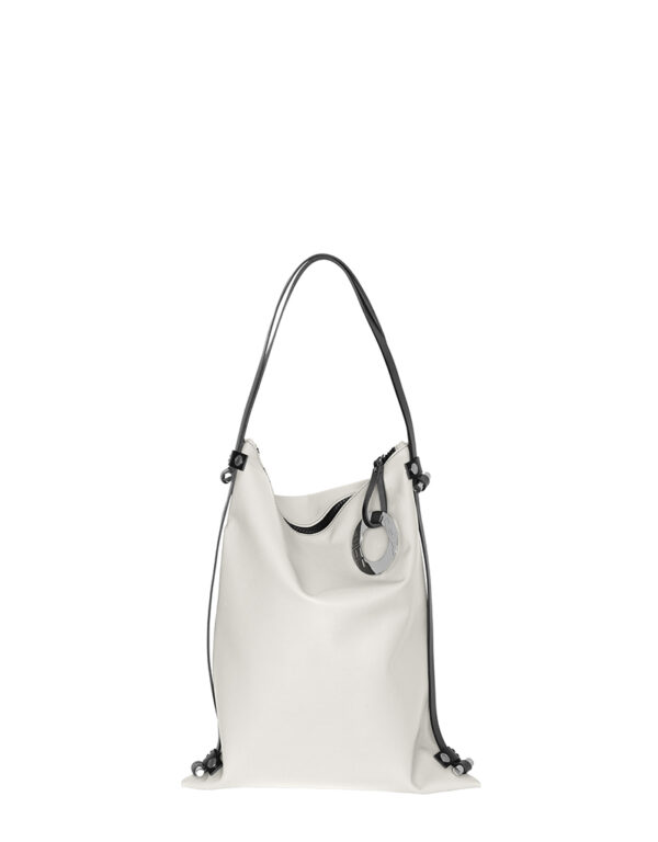 borsa zaino in pelle LILLY Bianco Gesso