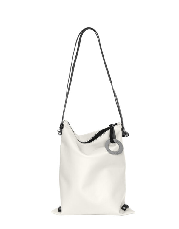 borsa zaino in pelle LILLY Bianco Gesso