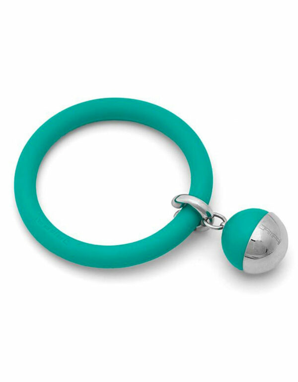 Braccialetto LOVEJOY in silicone con pendente in acciaio e sfera colorata Tiffany Dampaì
