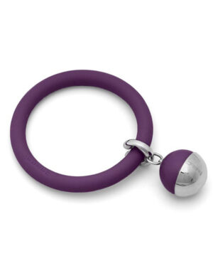Braccialetto LOVEJOY in silicone con pendente in acciaio e sfera colorata Viola
