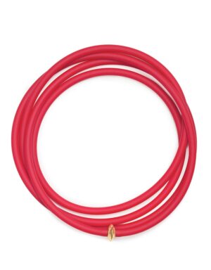 Necklace La Lunga red color