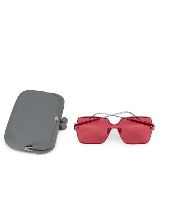 Dampaì cherry red square rimless sunglasses