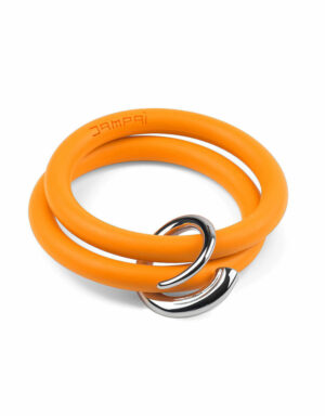 Bernardo & Girella bracelets in orange silicone with Dampaì steel accessory
