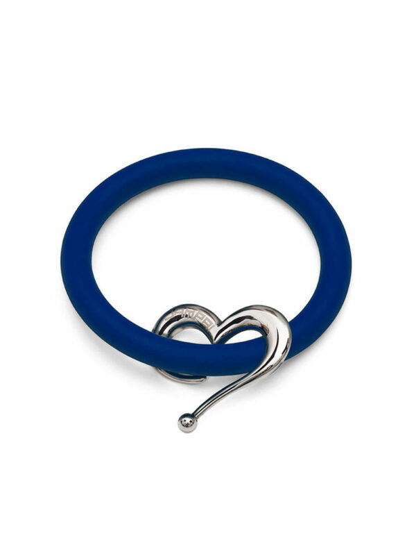 Bernardo & Heart bracelets in blue silicone with Dampaì steel accessory