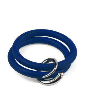 Bernardo & Girella bracelets in blue silicone with Dampaì steel accessory