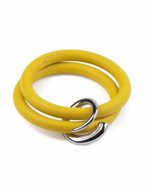Bernardo & Girella bracelets in yellow-smile silicone with Dampaì steel accessory