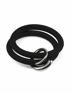 Bernardo & Girella bracelets in black silicone with Dampaì steel accessory