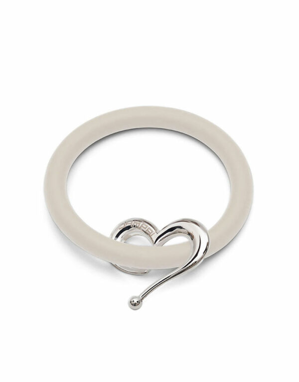 Bernardo & Heart bracelets in cream-colored silicone with Dampaì steel accessory