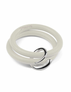 Bernardo & Girella bracelets in cream silicone with Dampaì steel accessory