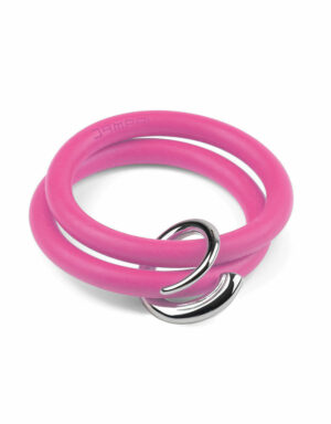 Bernardo & Girella bracelets in shocking pink silicone with Dampaì steel accessory