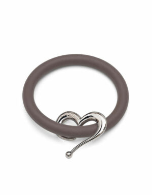 Bernardo & Heart bracelets in toffee silicone with Dampaì steel accessory