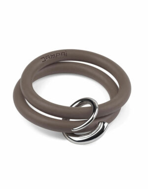 Bernardo & Girella bracelets in toffee silicone with Dampaì steel accessory