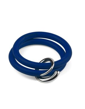Braccialetti Bernardo&Girella in silicone colore blu con accessorio in acciaio Dampaì
