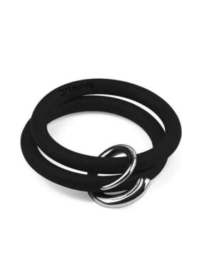 Braccialetti Bernardo&Girella in silicone colore nero con accessorio in acciaio Dampaì