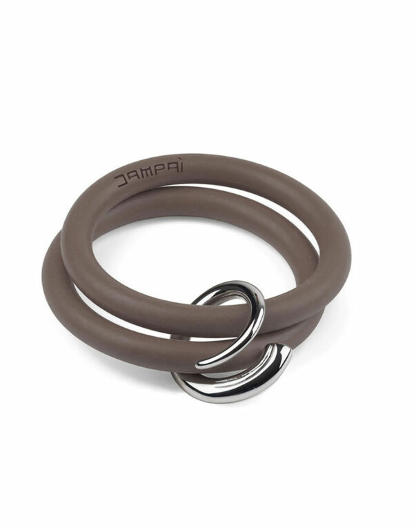 Bernardo & Girella bracelets in toffee silicone with Dampaì steel accessory