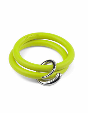 Braccialetti Bernardo&Girella in silicone colore verde smile con accessorio in acciaio Dampaì