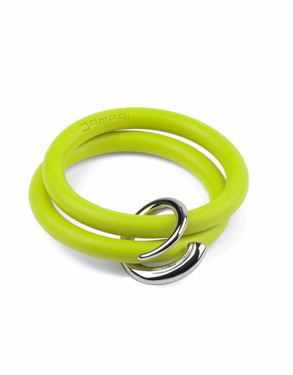 Bernardo & Girella bracelets in green lime silicone with Dampaì steel accessory