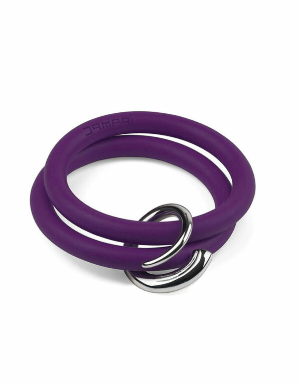 Braccialetti Bernardo&Girella in silicone colore viola con accessorio in acciaio Dampaì