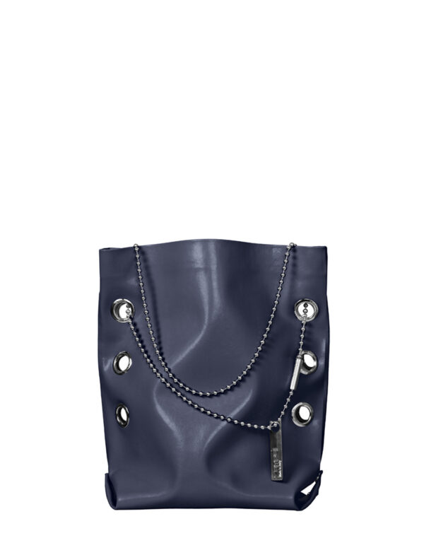 borsa in pelle Cini n°1 blu notte lucido 533 C