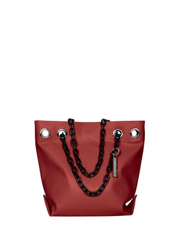 borsa in pelle Doriana rosso cuore