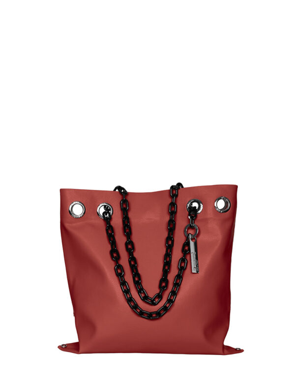 borsa in pelle Doriana rosso cuore