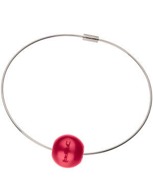 Collana Filo con sfere amabrata Rosso Rubino 207 C