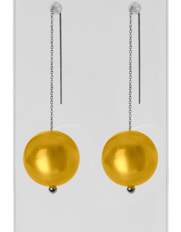 ORECCHINI con Sfere Ambrate Giallo 124C
