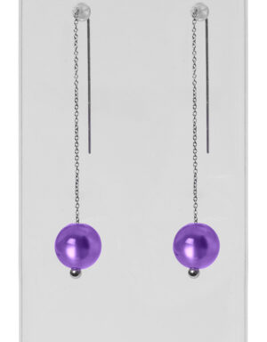 ORECCHINI con Sfere Ambrate Viola 268C
